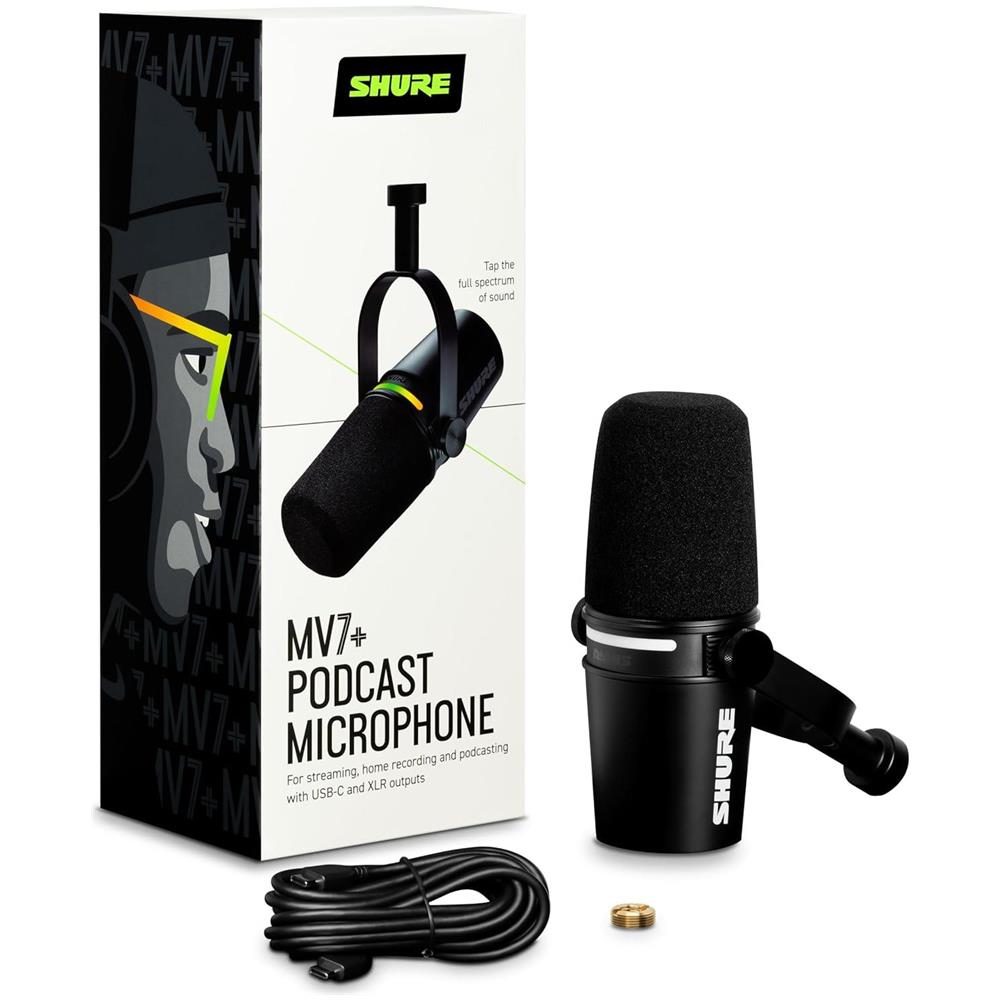 Microfono da Studio MV7+ XLR /USB-C Cardioide Nero Bianco - Foto 1