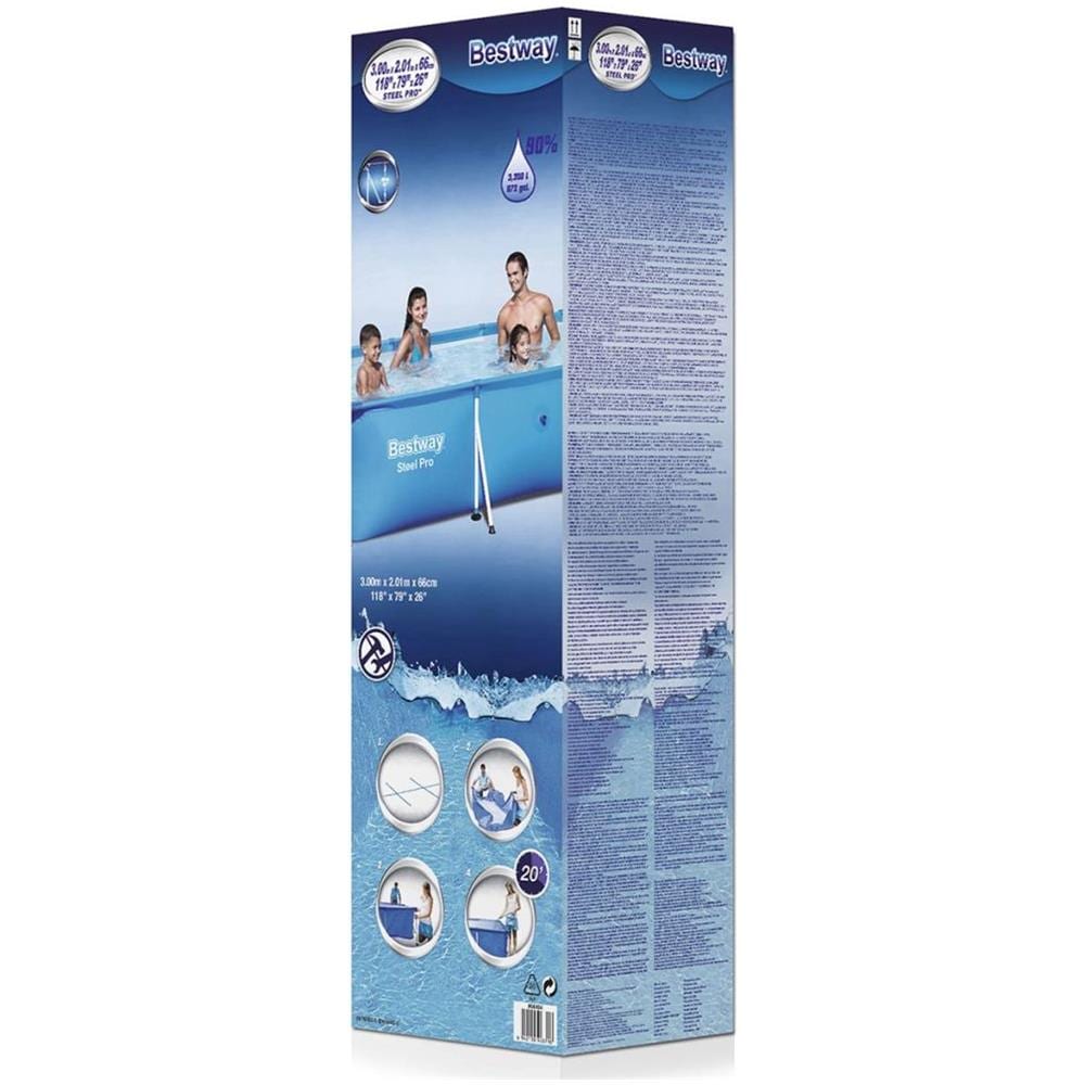 56404 Piscina Rettangolare 300 X 201 66cm Con Telaio Acciaio - Foto 2