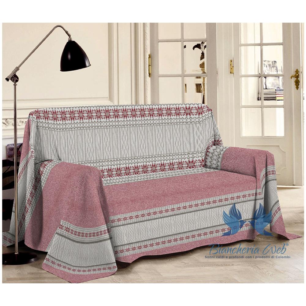 Telo Arredo Linea Pensieri Delicati Disegno Maglia Singolo Rosso - Foto 1