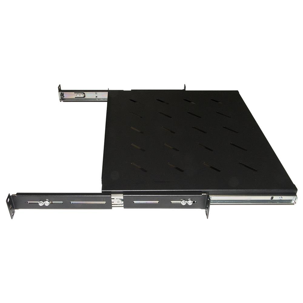 Ripiano Universale per Armadio Rack Estraibile su Binari Colore Nero - Foto 2