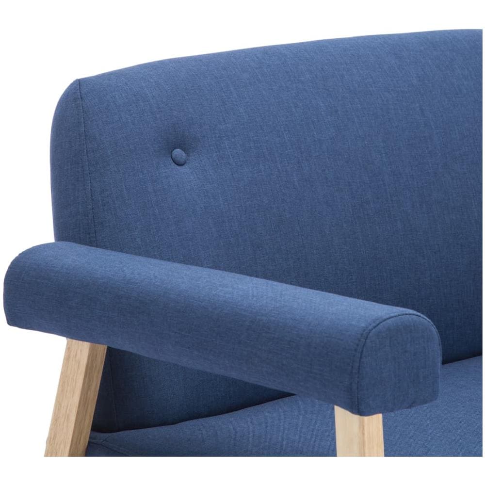 Divano A 2 Posti In Tessuto Blu - Foto 7