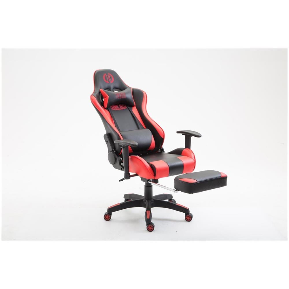 Sedia Gaming Boavista in Similpelle I Poltrona Racing con Doppio Cuscino I Sedia Ufficio Sportiva Portata Max 136 kg I Sedia Gamer Nero Rosso con Poggiapiedi - Foto 5