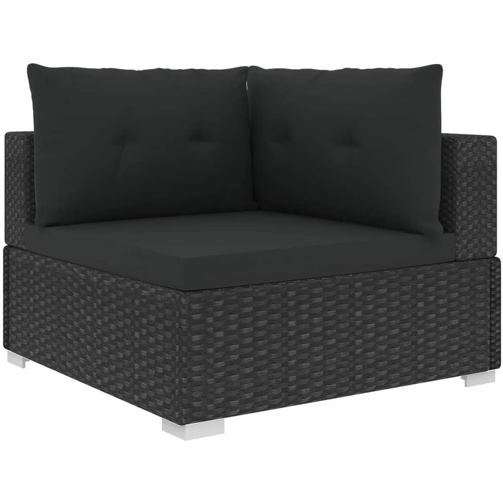 Set Divani Da Giardino 10 Pz Con Cuscini In Polyrattan Nero - Foto 2