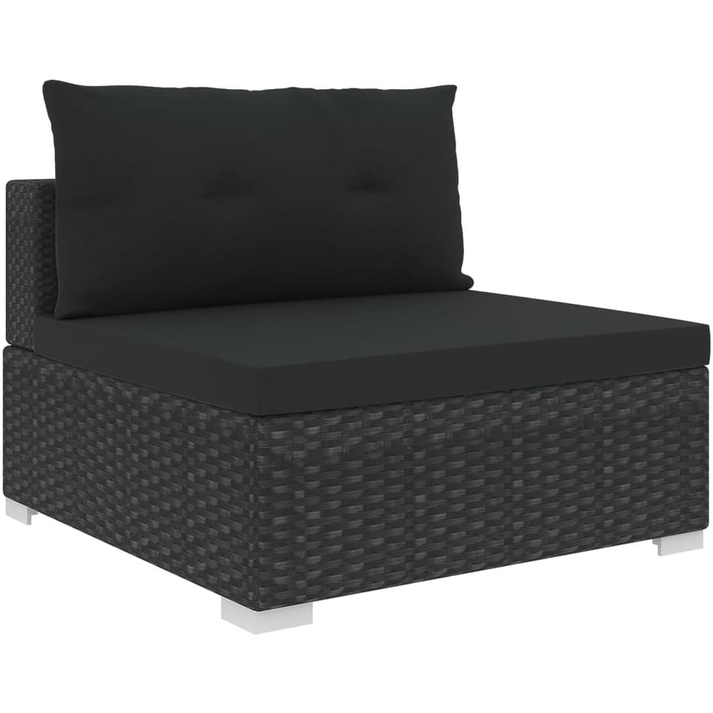 Set Divani Da Giardino 10 Pz Con Cuscini In Polyrattan Nero - Foto 10