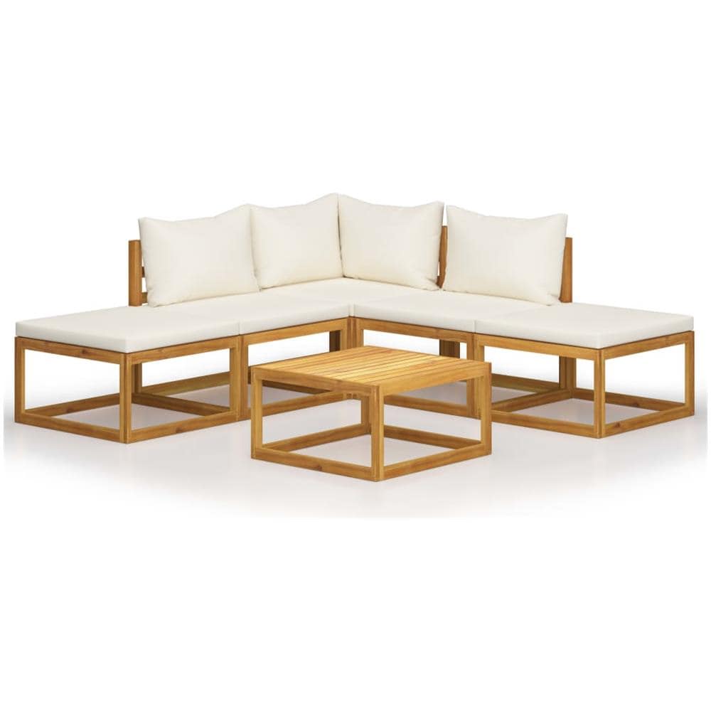 Set Divani Giardino 6 pz con Cuscini Legno Massello di Acacia - Foto 1