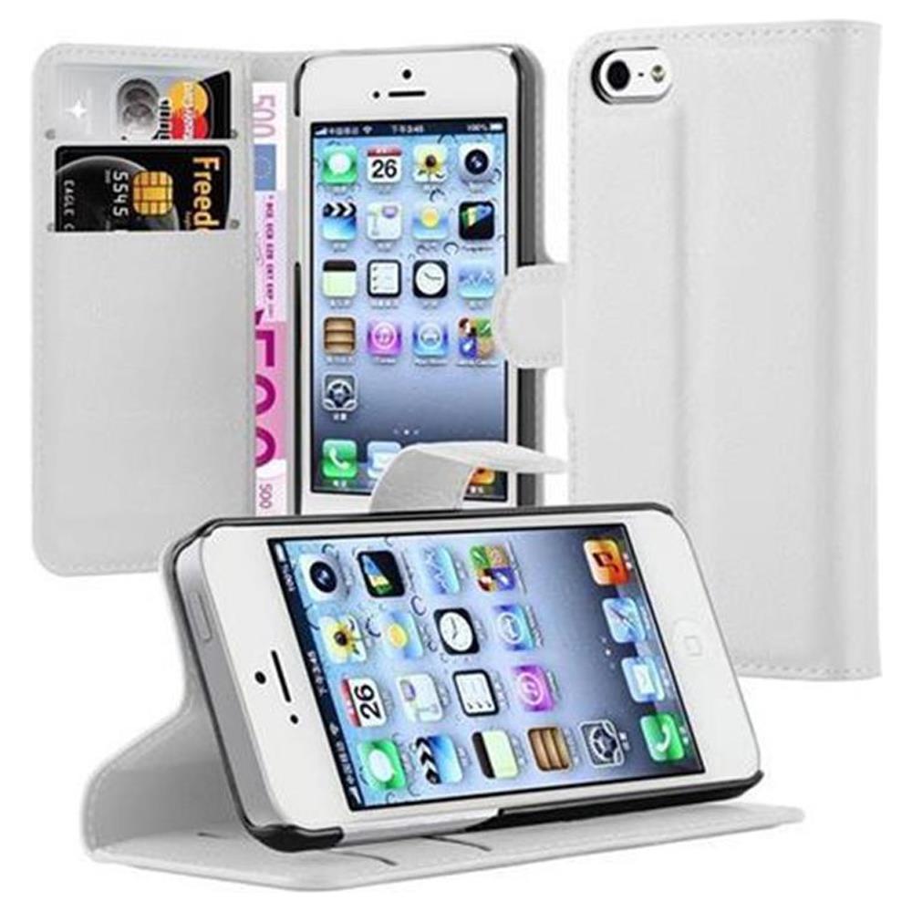 Cadorabo Custodia Compatibile Con Apple Iphone 5 / Iphone 5s / Iphone Se In Bianco Fumo - Coperchio Protettiva Con Chiusura Magnetica, Funzione Stand E Tasca Per Le Carte - Foto 1