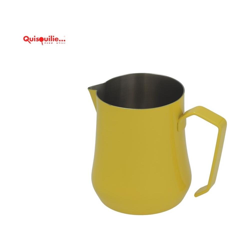 Motta Tulip Lattiera In Acciaio Inox 18/10 Vari Colori : Acciaio - Blu - Giallo 100% Made In Italy - Giallo - Foto 1