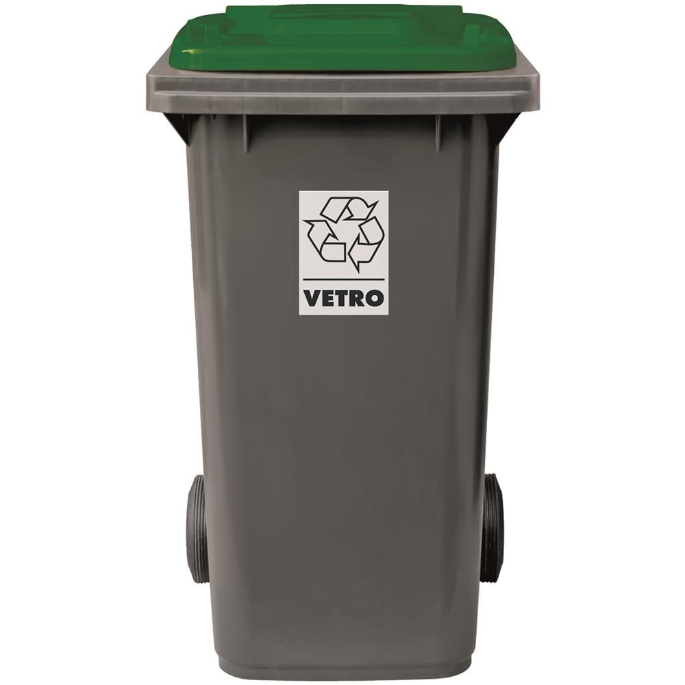Bidone per la raccolta differenziata grande 240 lt condominio hotel ristoranti certificato UNI EN840 per rifiuti e riciclo verde - Foto 2