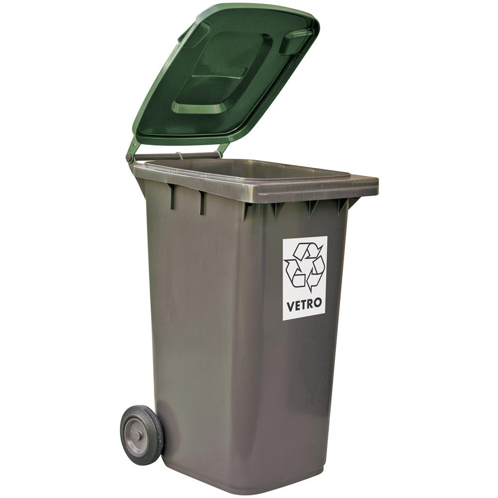 Bidone per la raccolta differenziata grande 240 lt condominio hotel ristoranti certificato UNI EN840 per rifiuti e riciclo verde - Foto 1