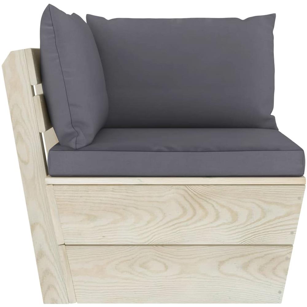 Divano Angolare da Giardino su Pallet e Cuscini Legno di Abete - Foto 2