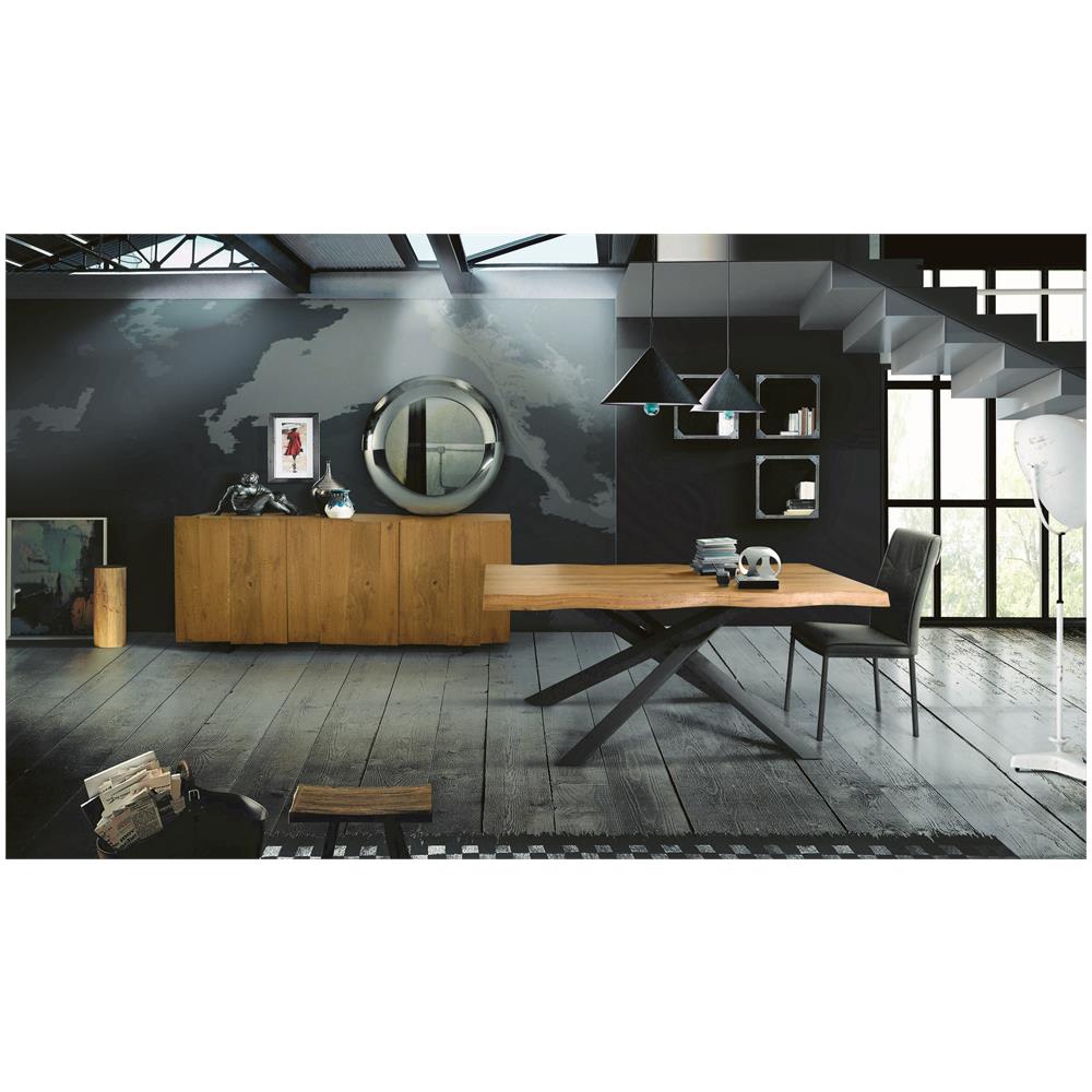 Tavolo Massello Rovere Nodato Sp. 6 160x90 Cm (grano)  - Foto 1