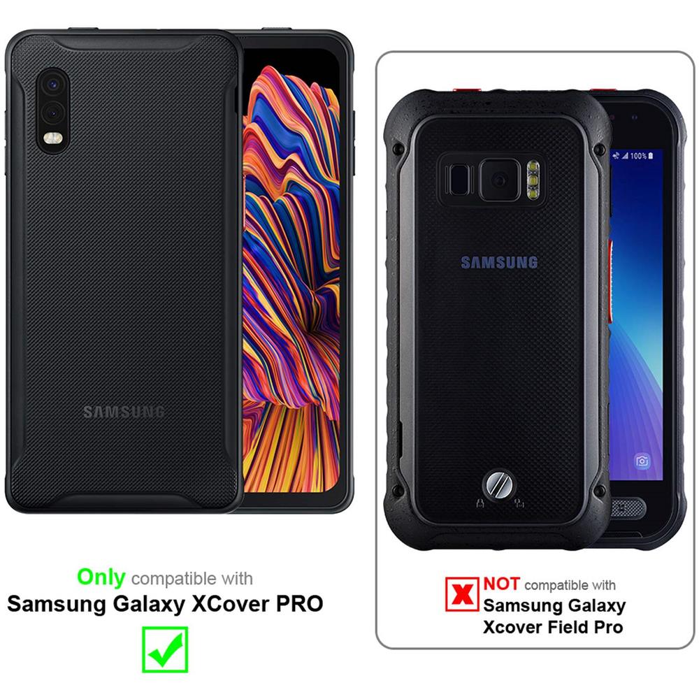 Custodia Compatibile Con Samsung Galaxy Xcover Pro In Lilla Scuro Fiore - Coperchio Protettivo In Design Floreale Con Chiusura Magnetica, Funzione Stand E Slot Per Carte - Foto 2