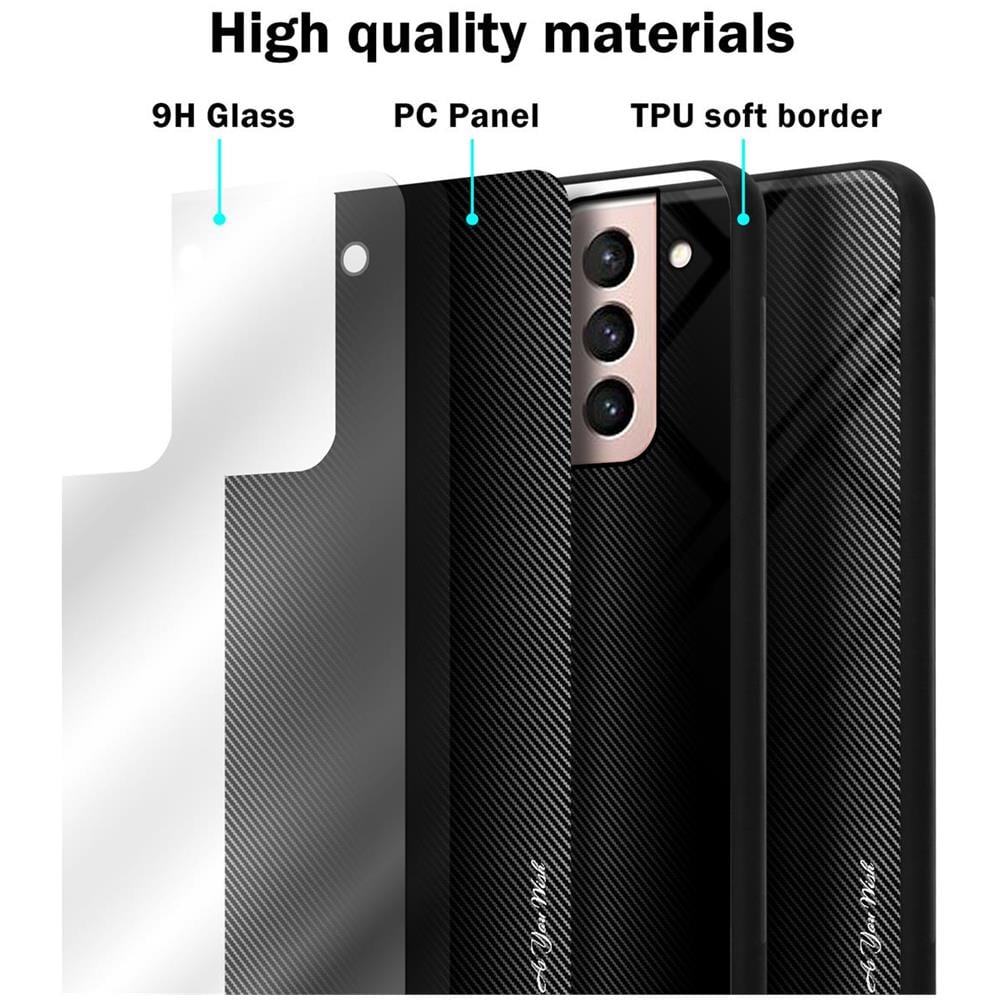 Custodia Compatibile Con Samsung Galaxy S21 5g - Ottica A Strisce In Opale Nero - Coperchio Protettivo In Vetro Temperato E Silicone Tpu - Foto 7