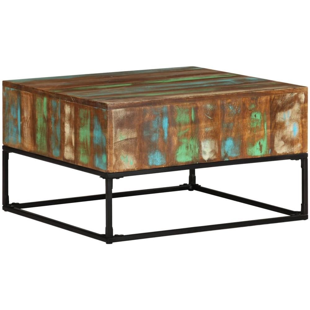 Tavolino Da Salotto 68x68x41 Cm In Legno Massello Di Recupero - Foto 1