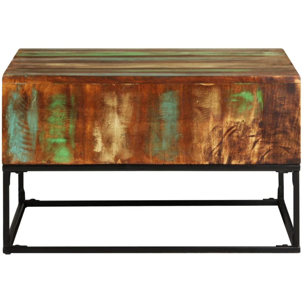 Tavolino Da Salotto 68x68x41 Cm In Legno Massello Di Recupero - Foto 3