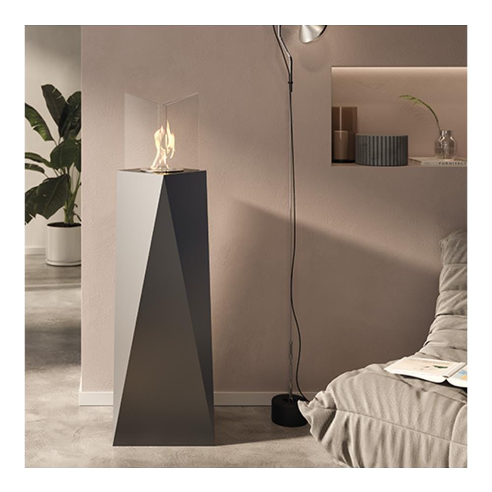 Biocamino Nairobi da Pavimento Potenza 1,5 kW Capacità Bruciatore 1,2 Litri Colore Nero - Foto 2