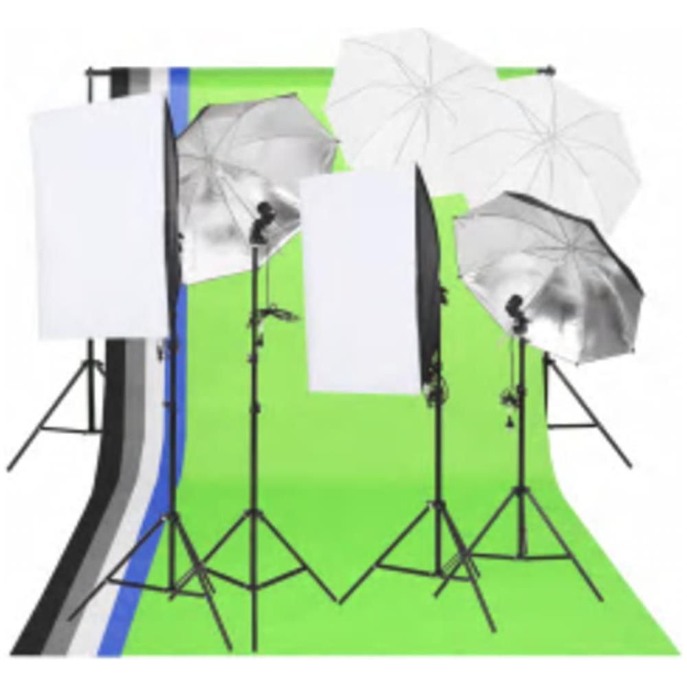 Kit Per Studio Fotografico Con Set Luci, Fondale E Riflettore - Foto 2