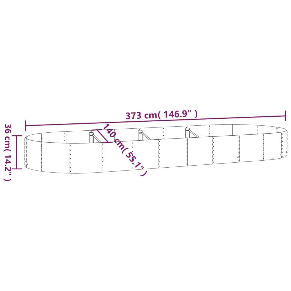 Letto da Giardino in Acciaio a Polvere 373x140x36 cm Antracite - Foto 5