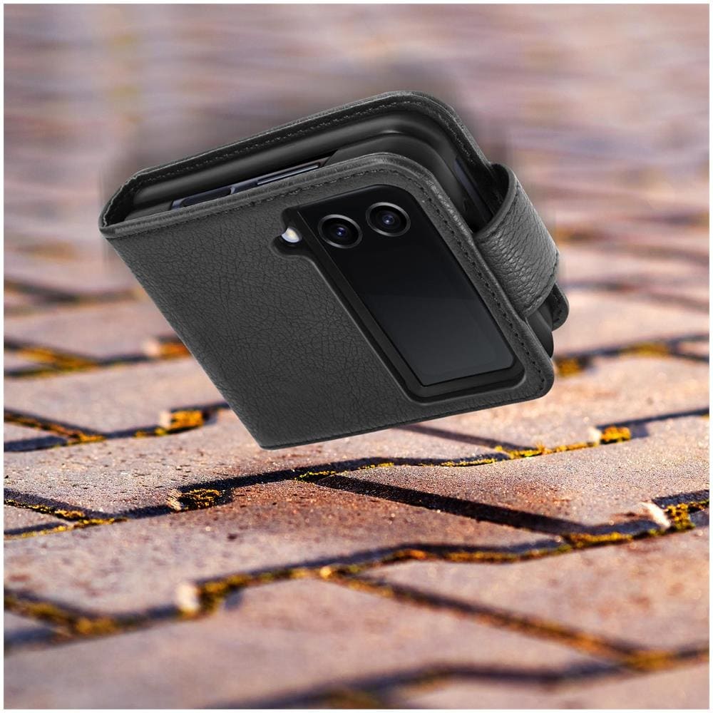 Cover Per Samsung Galaxy Z Flip4, Copertina Con Linguetta Magnetica Nera - Foto 5