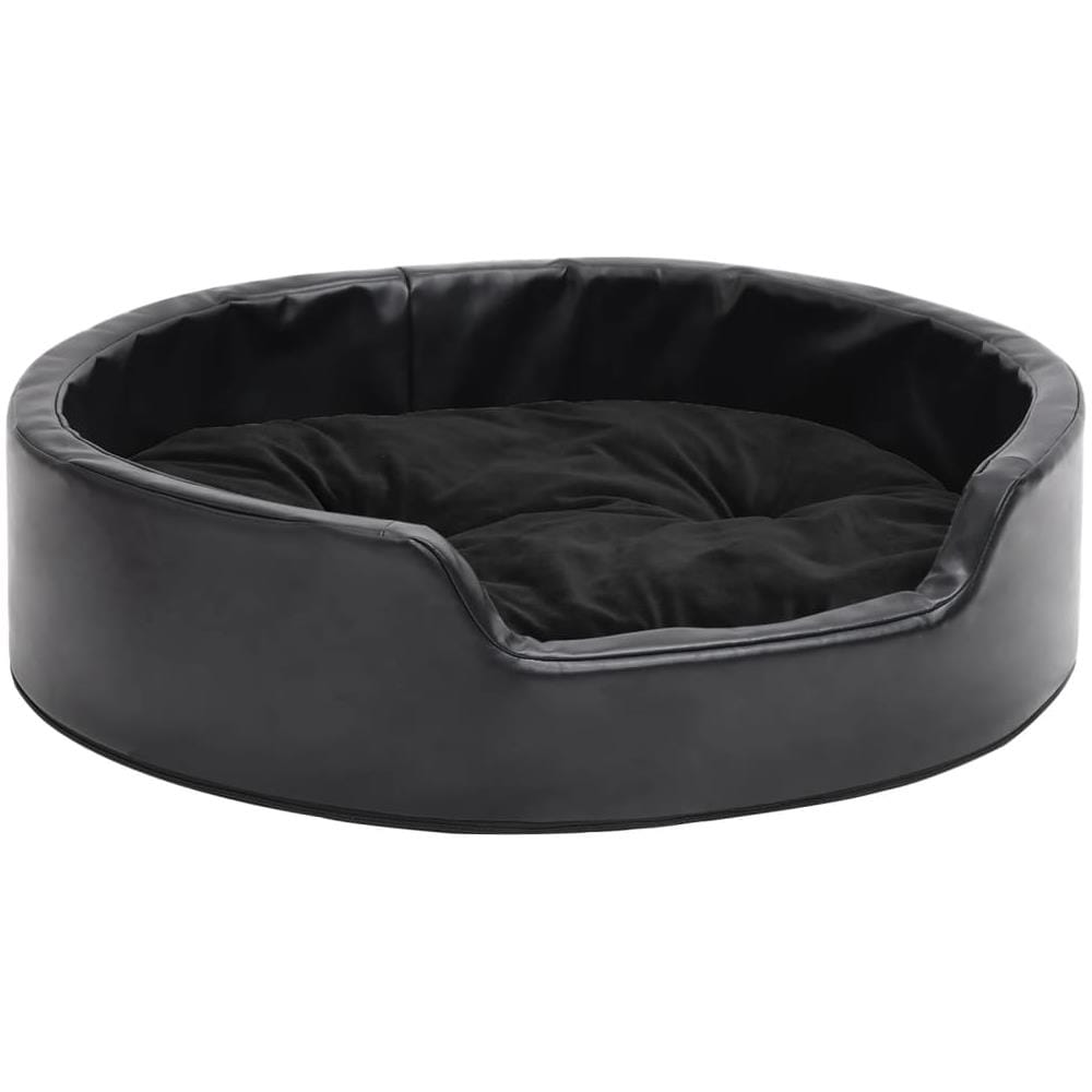 Lettino Per Cani Nero 69x59x19 Cm In Peluche E Similpelle - Foto 1