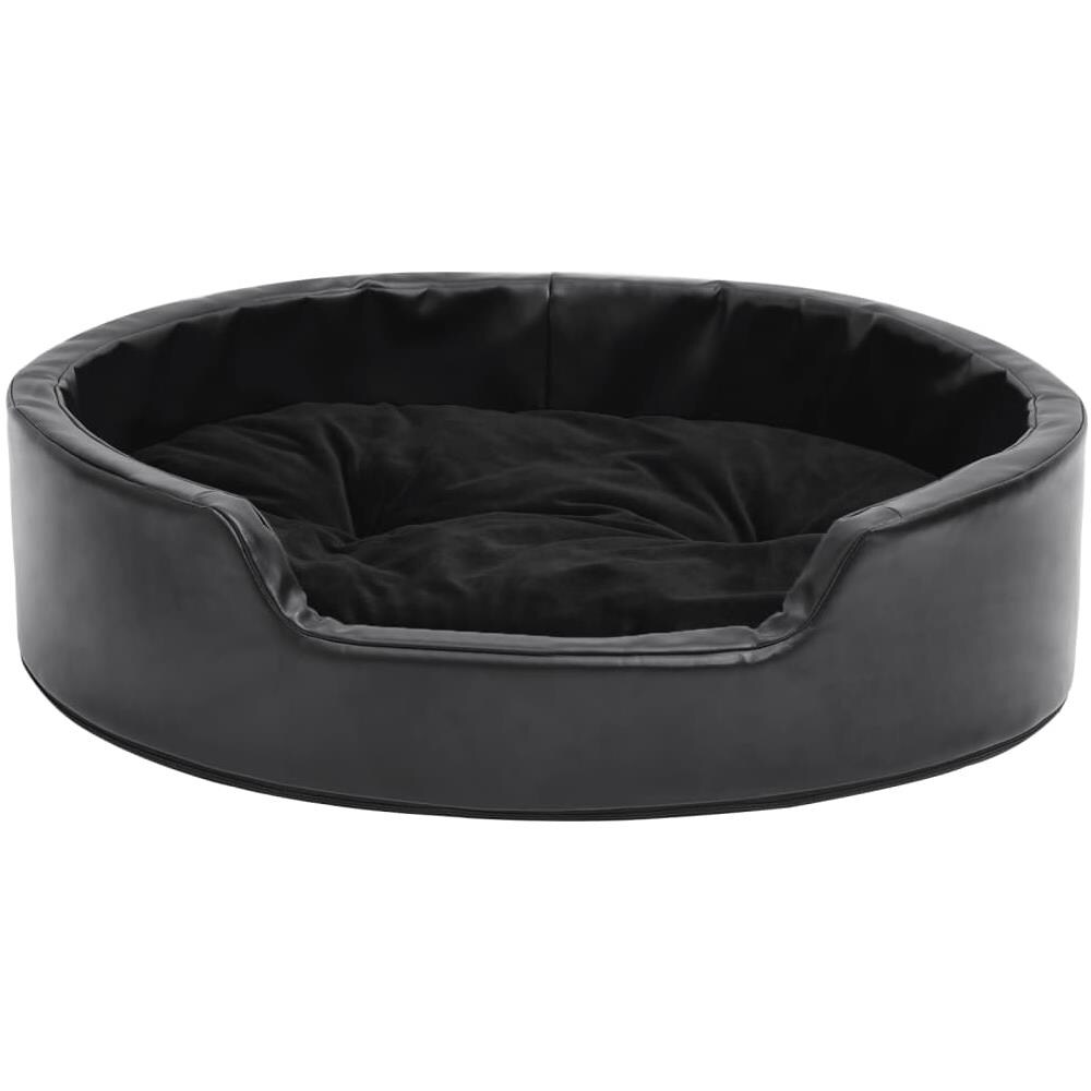Lettino Per Cani Nero 69x59x19 Cm In Peluche E Similpelle - Foto 2