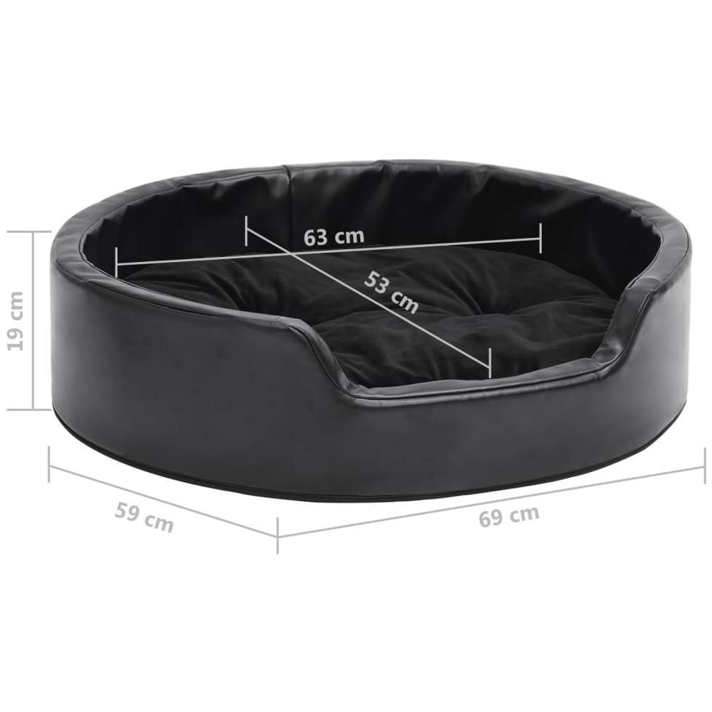Lettino Per Cani Nero 69x59x19 Cm In Peluche E Similpelle - Foto 7