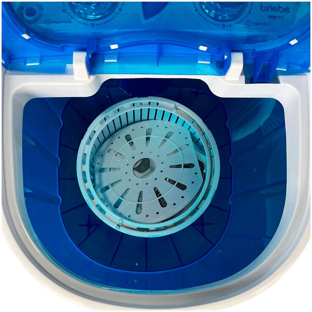 Wm1111 Mini Lavatrice Portatile Con Centrifuga Per Campeggio Capacità 3kg Vestiti 150w Bianco /blu - Foto 10
