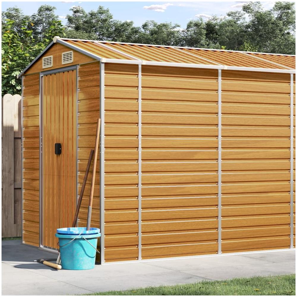 Capanno Giardino Marrone Chiaro 191x810x198cm Acciaio Zincato - Foto 1