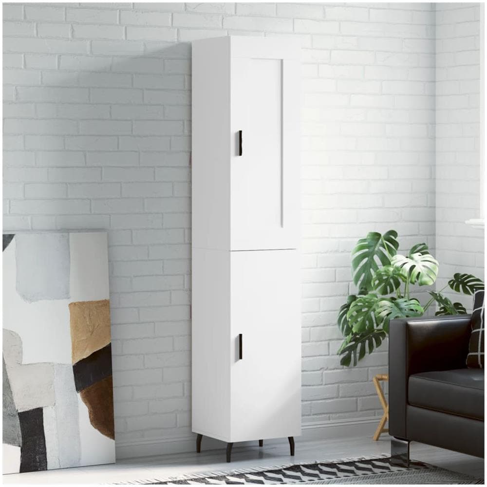 Credenza Bianca 34,5x34x180 Cm In Legno Multistrato - Foto 1
