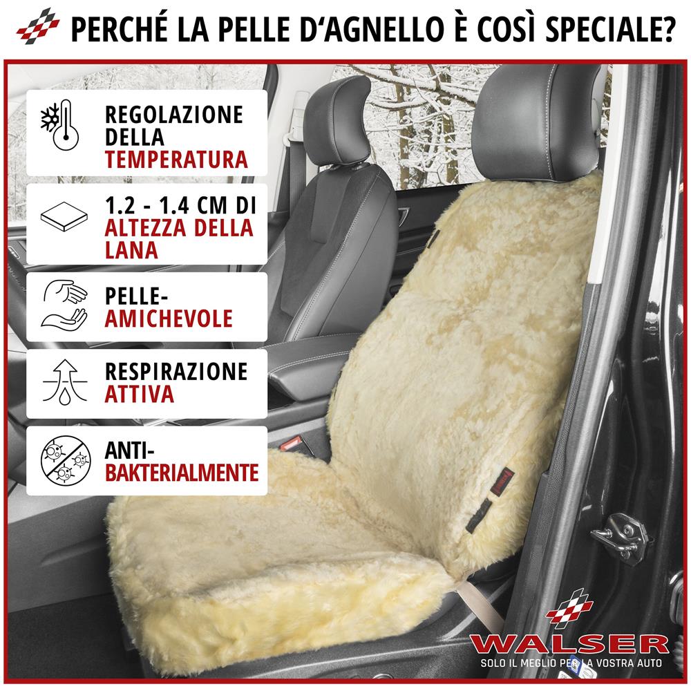 Coprisedili Auto In Pelle D'agnello Beige Trish - Foto 2