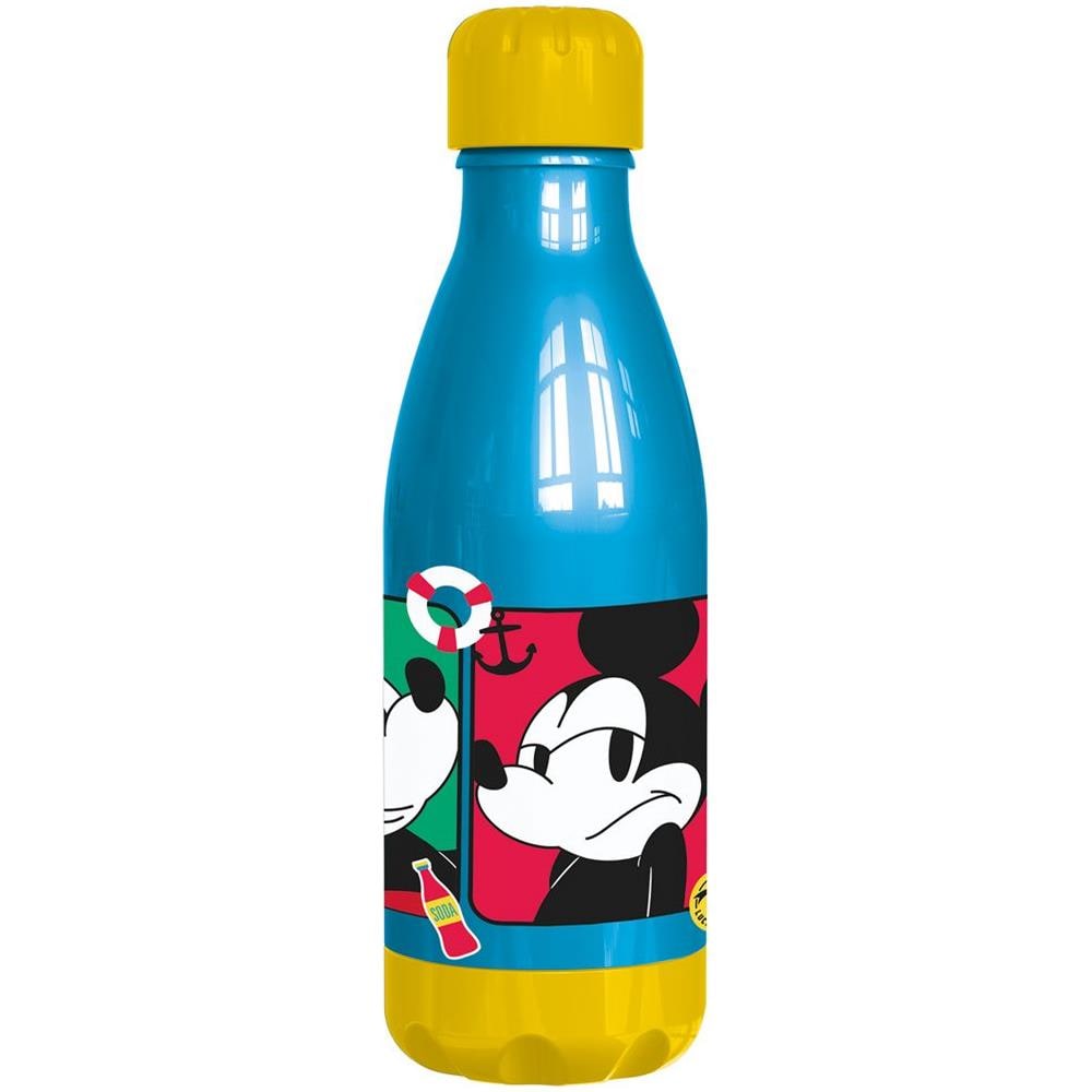 Disney Borraccia Azzurra Per Bambini In Plastica Mickey Mouse Topolino 560 Ml Con Tappo A Vite - Foto 1
