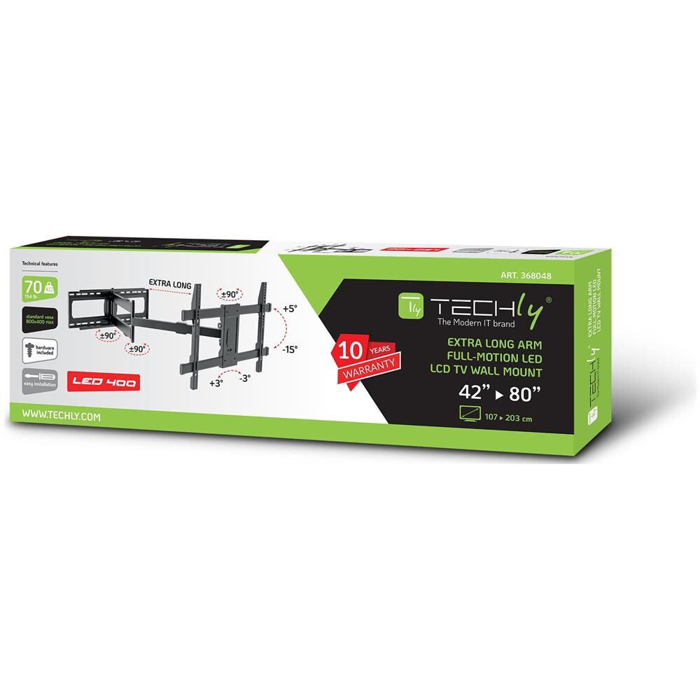 Supporto A Muro Extra Long Full Motion Per Tv 42-80'' - Foto 2