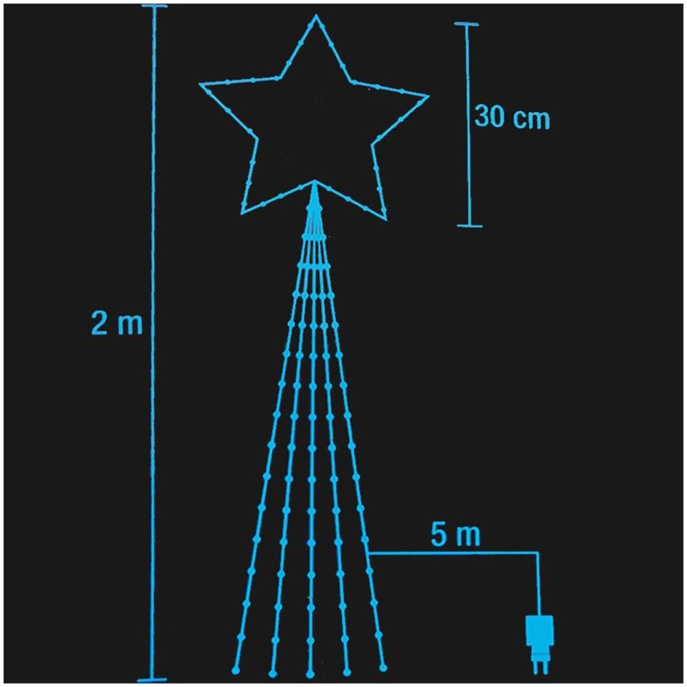 Stella Cometa per Albero di Natale Puntale Cascata con 465 Led Bianco Caldo - Foto 2