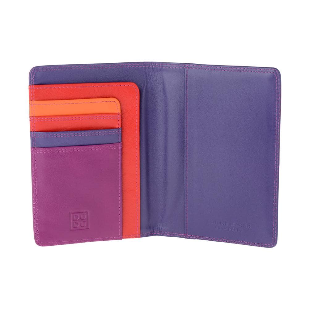Porta Passaporto Pelle E Carte Di Credito Multicolore Di Fucsia - Foto 1