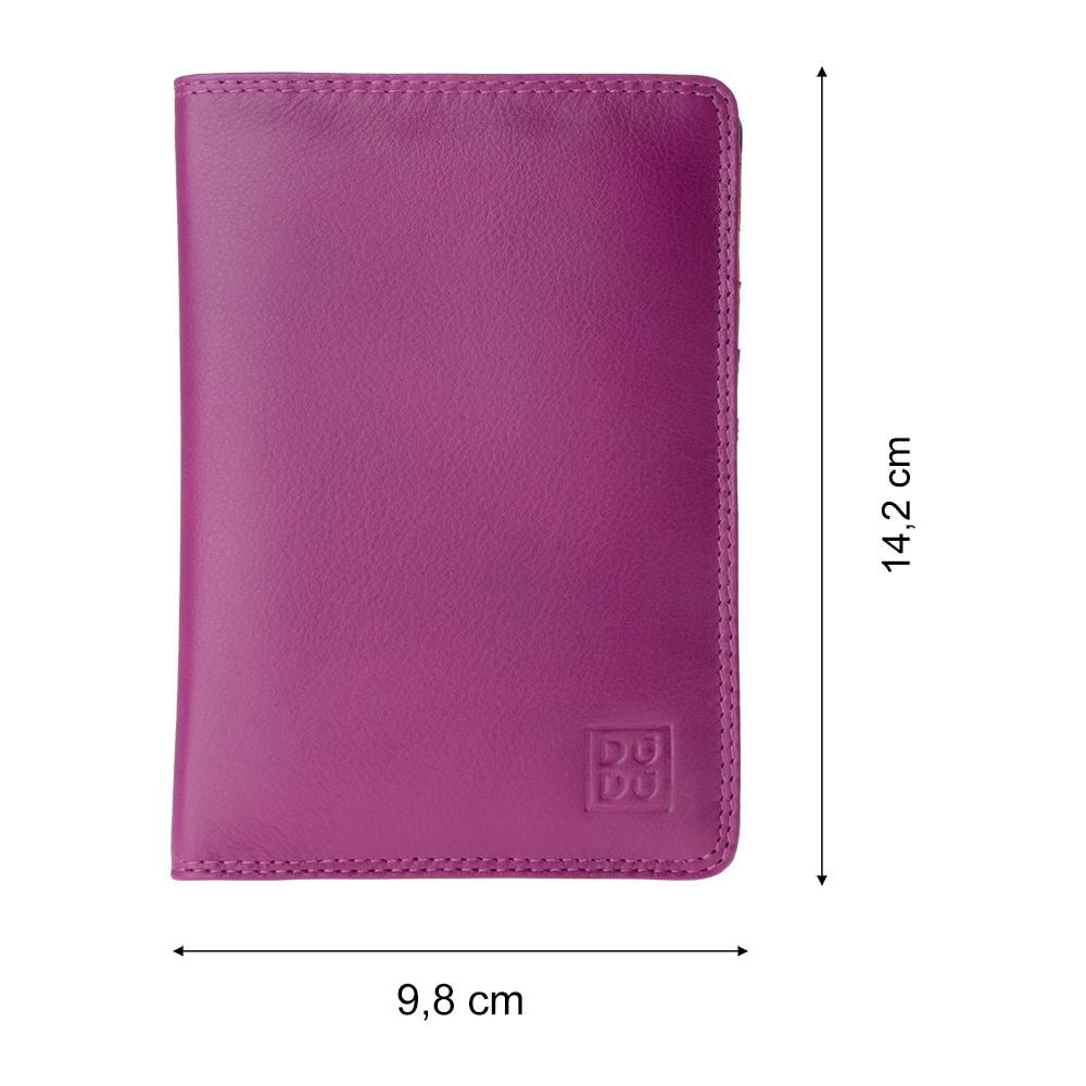 Porta Passaporto Pelle E Carte Di Credito Multicolore Di Fucsia - Foto 2