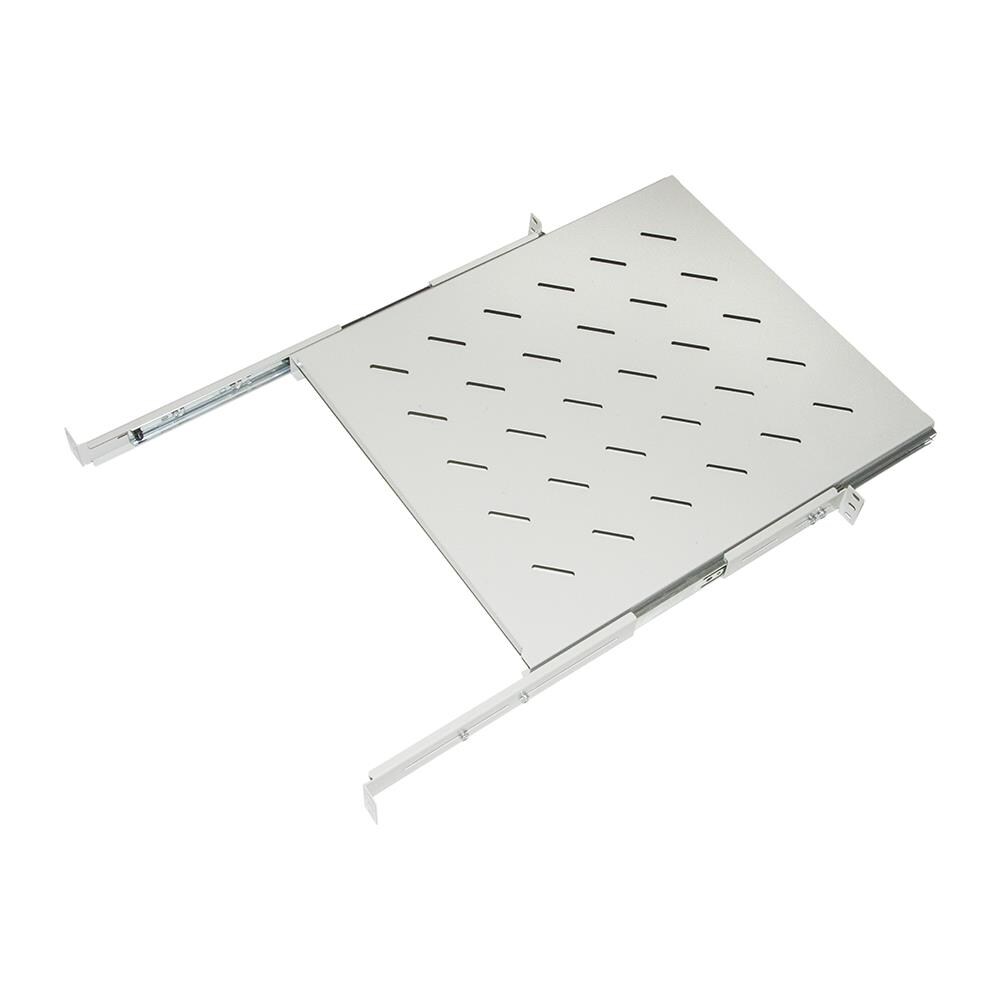 Ripiano Universale Per Armadio Rack Estraibile Su Binari Telescopici 1 Unita' Grigio 550mm. - Foto 1