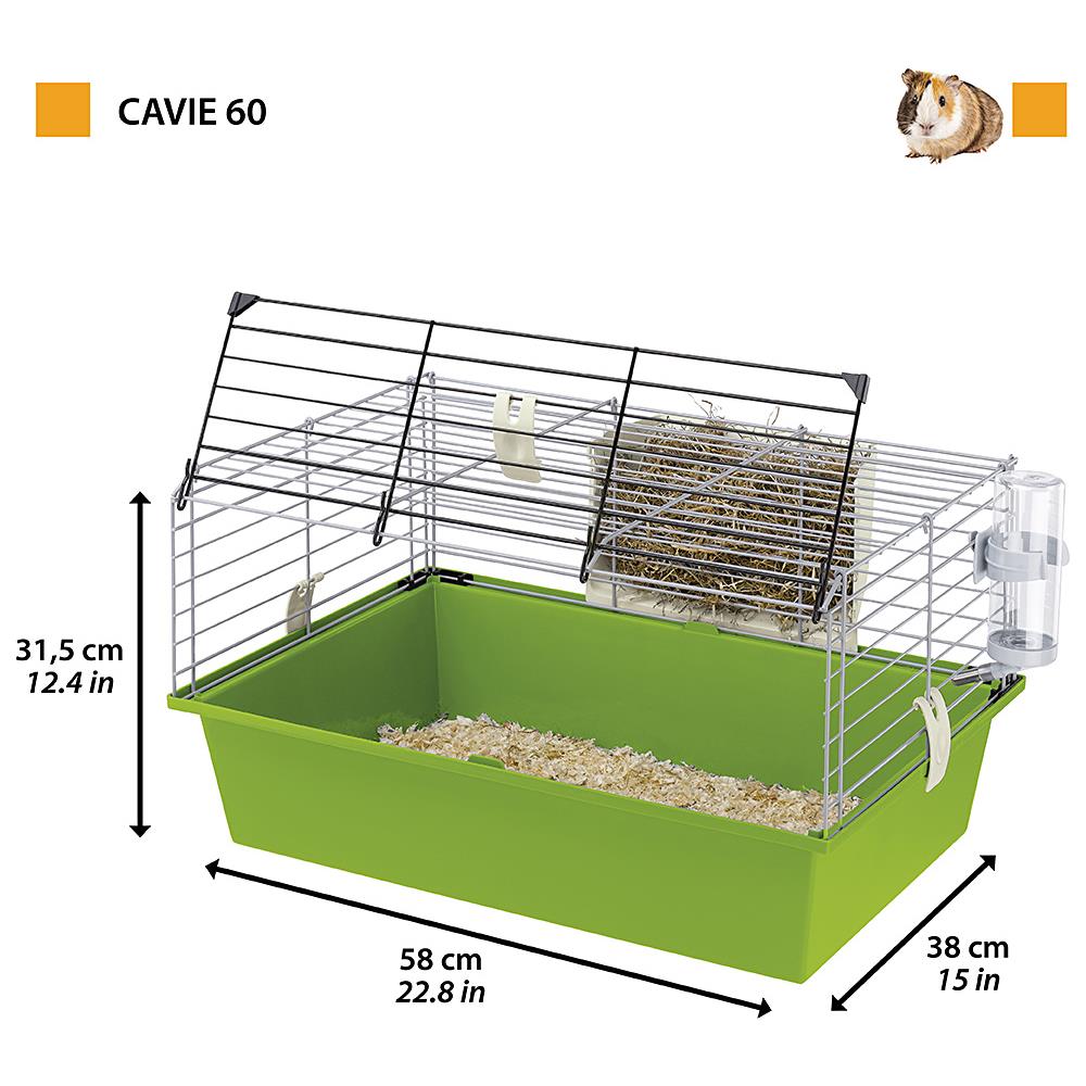Ferplast Gabbia Per Porcellini D'india Cavie 60, Sistema Di Chiusura Di Sicurezza, Metallo Con Fondo In Plastica, Accessori Inclusi - Foto 2