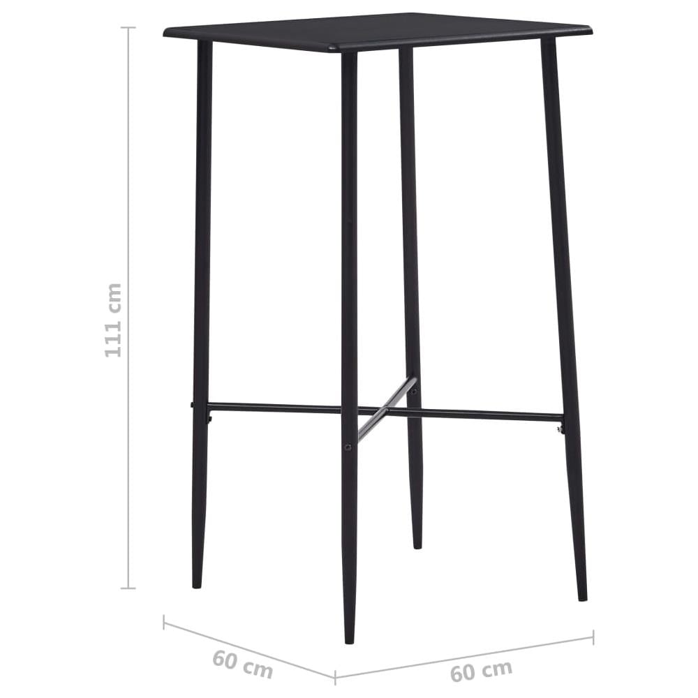 Tavolo Da Bar Nero 60x60x111 Cm In Mdf - Foto 5