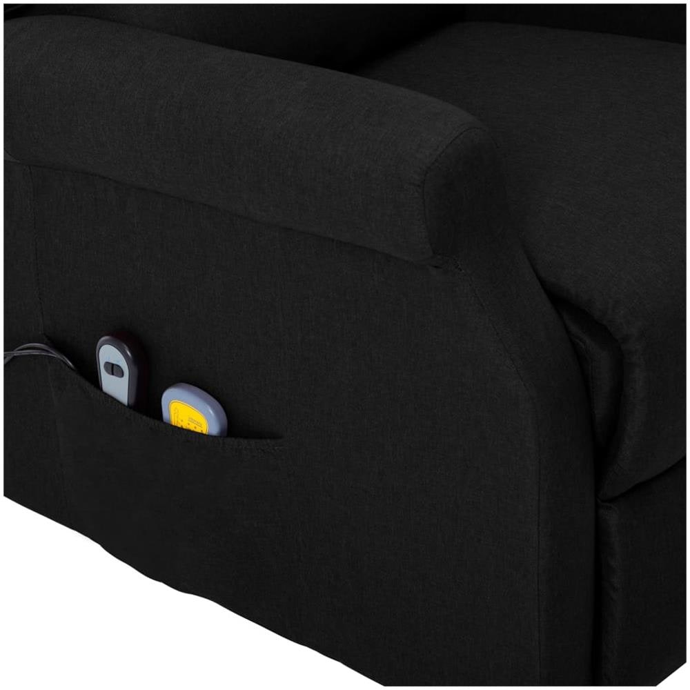 Poltrona Alzapersona Massaggiante Nera in Tessuto - Foto 8