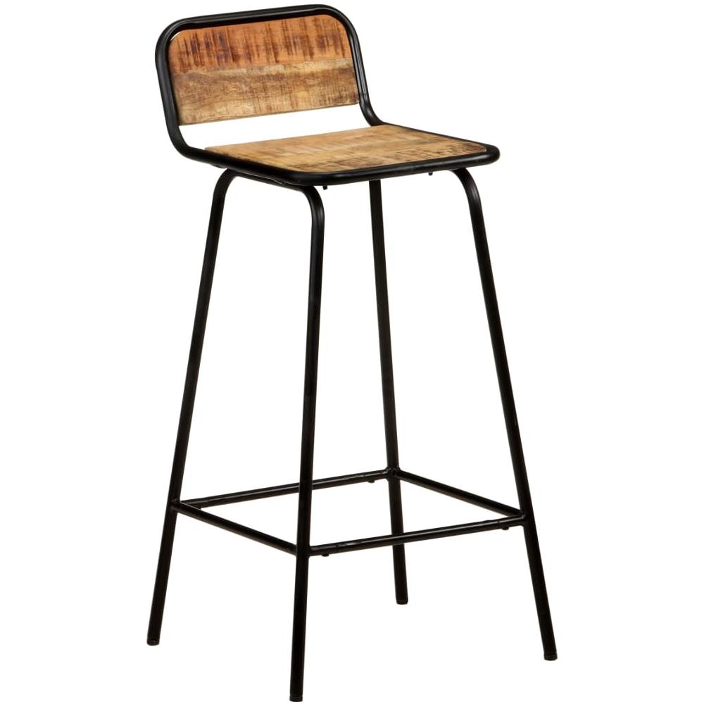 Sgabelli Da Bar 2 Pz In Legno Massello Di Mango - Foto 8