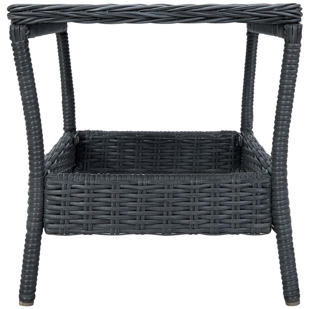 Tavolo da Giardino Grigio Scuro 45x45x46,5 cm in Polyrattan - Foto 2