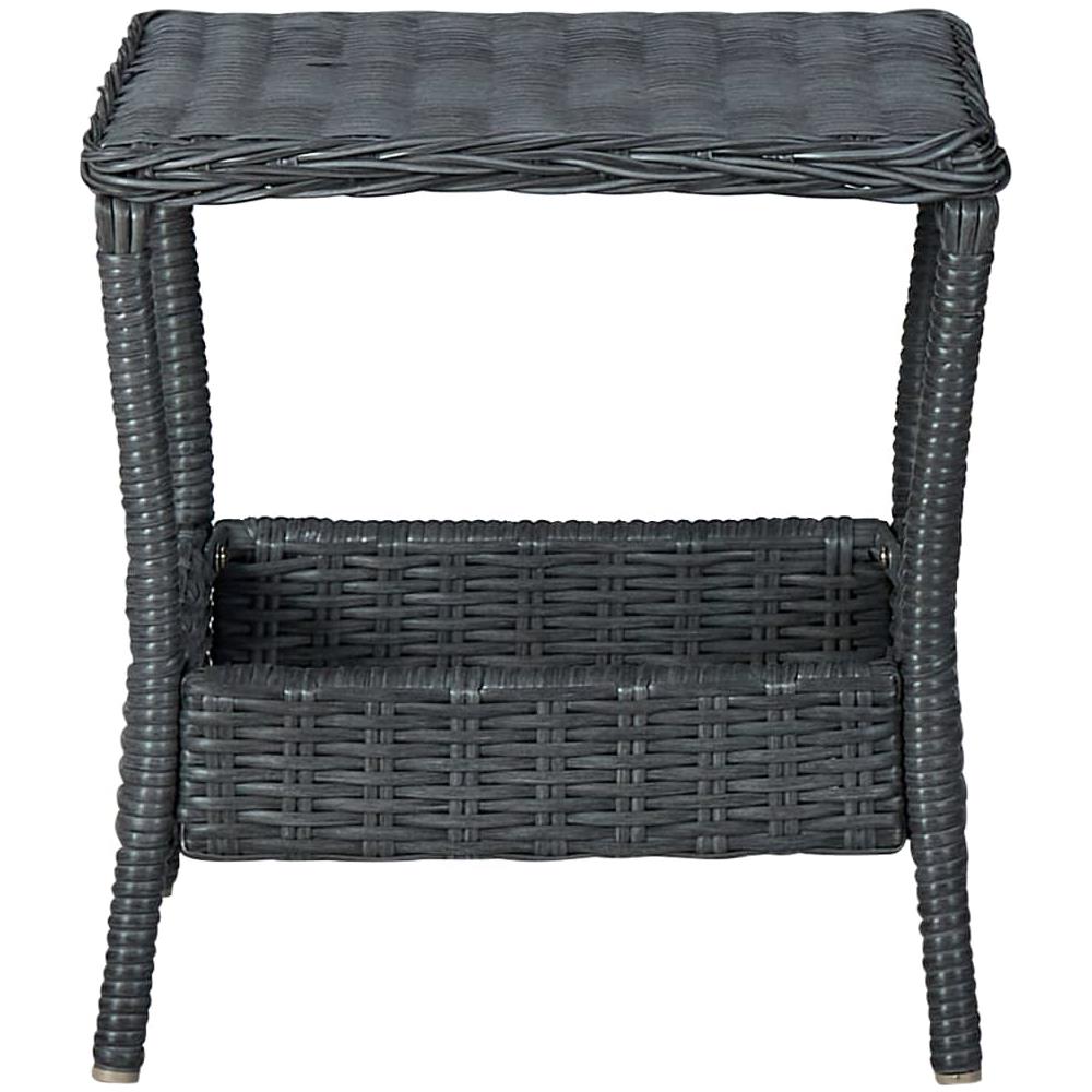 Tavolo da Giardino Grigio Scuro 45x45x46,5 cm in Polyrattan - Foto 3