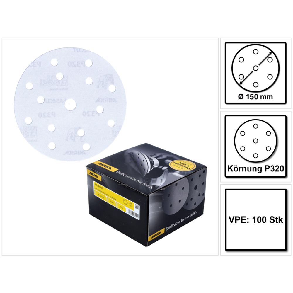 Basecut Disco Abrasivo Grip 150 Mm P320 / 15 Fori - 100 Pz. (2261109932)  - Foto 1