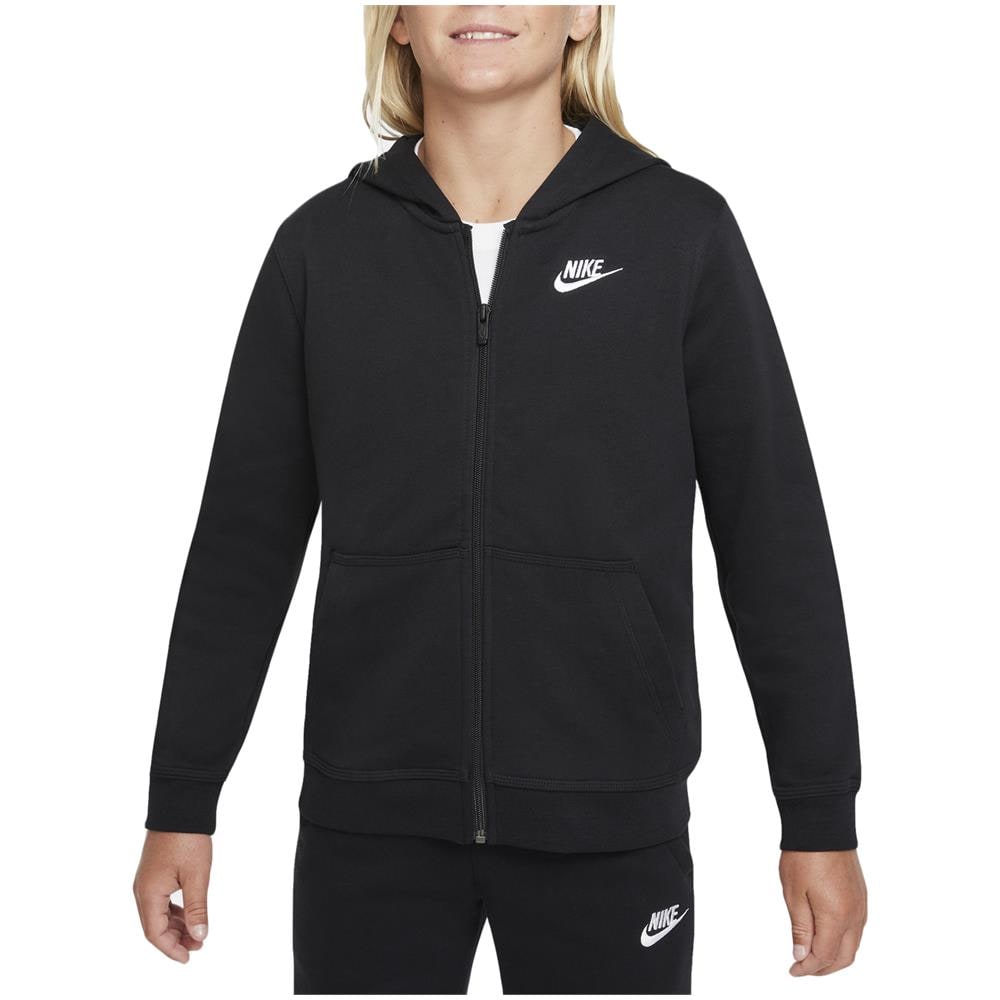 Felpa Da Ragazzo Con Cappuccio E Full Zip Club Nero Taglia S (128-137 Cm) Cod Dd1698-010 - Foto 1