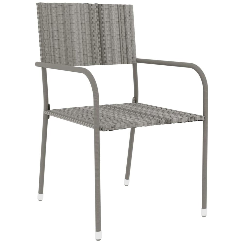 Set Mobili Da Pranzo Per Giardino 3 Pz In Polyrattan Grigio - Foto 3