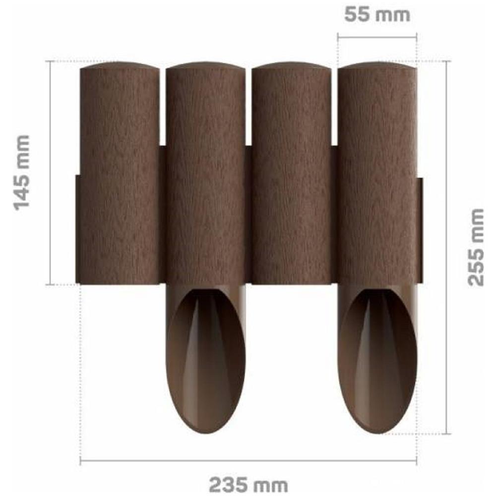 Palizzate Di Plastica Marrone 23cm X 25,5 Cm | Aiuole Giardino | Cordoli Per Aiuole - Foto 2