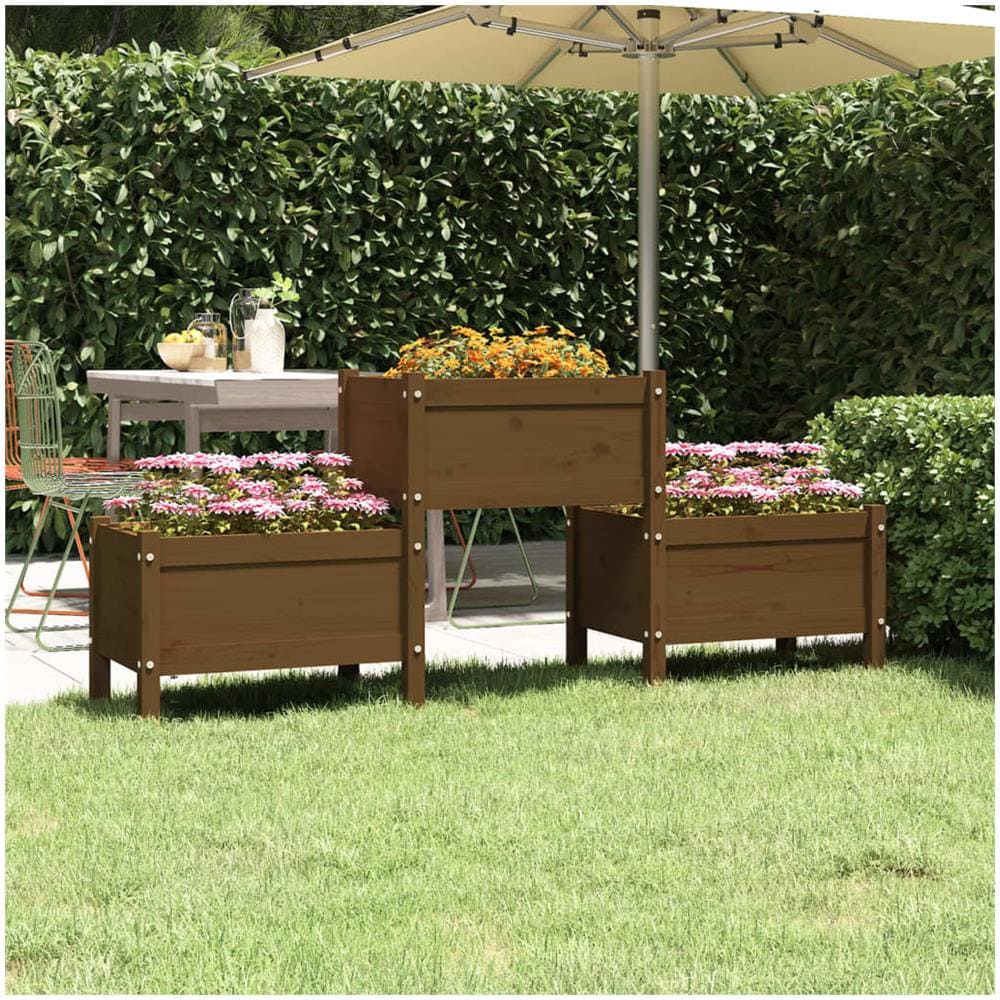 Fioriera Miele 178,5x44x75 cm in Legno Massello di Pino - Foto 1