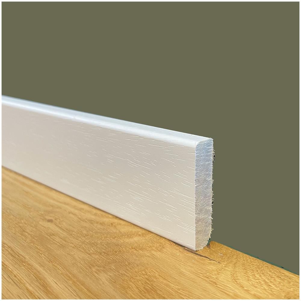 96ml Di Battiscopa Quadro Basso Laccato Bianco In Legno Massello 40x10 - Foto 1