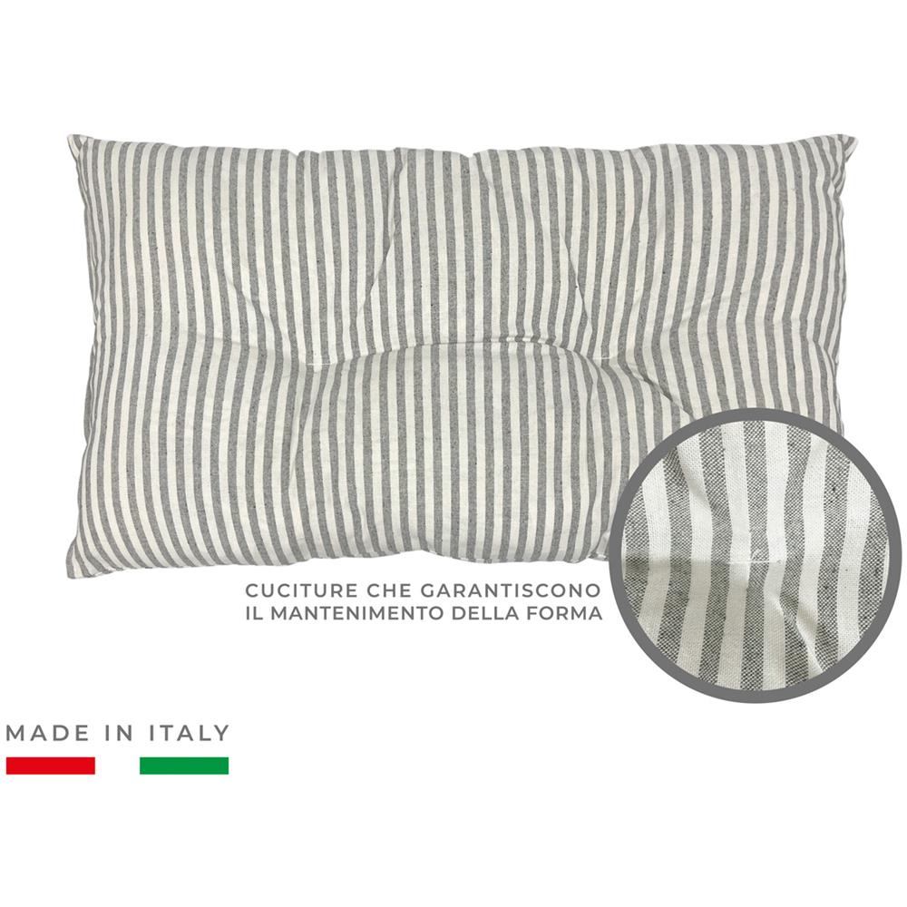 Cuscino Imbottito Cuccia Cane Gatto Morbido Trapuntato 45x75cm Dis. Millerighe 45x75cm Grigio - Foto 2