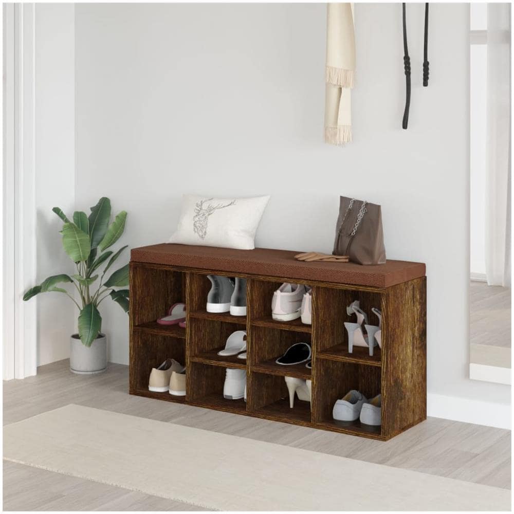 Scarpiera Rovere Fumo 103x30x48 Cm In Legno Multistrato - Foto 1